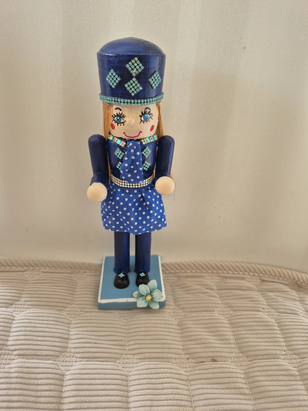 Blue Handcrafted Lady Nutcracker